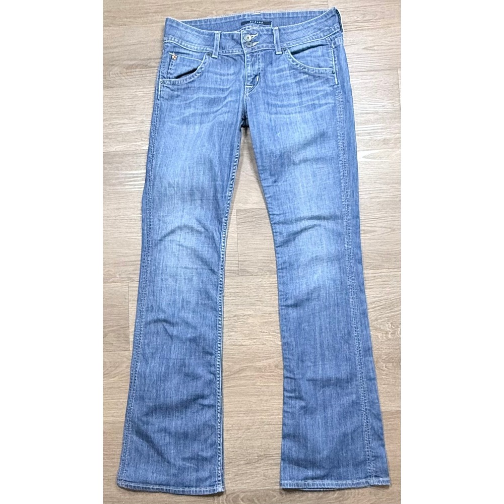 Hudson Bootcut Jeans Womens 29 Blue Flap Pocket Low Rise W170DMH Y2K Festival - Picture 2 of 9